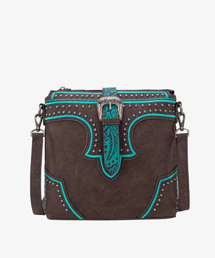 Montana West Buckle Studs Crossbody Bag