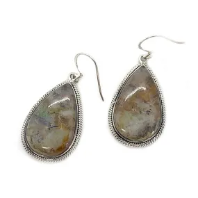 Moss Agate Gemstone Earrings - D