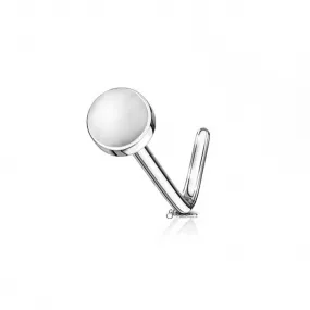 Opalite Stone Set L Bend Nose Stud Ring