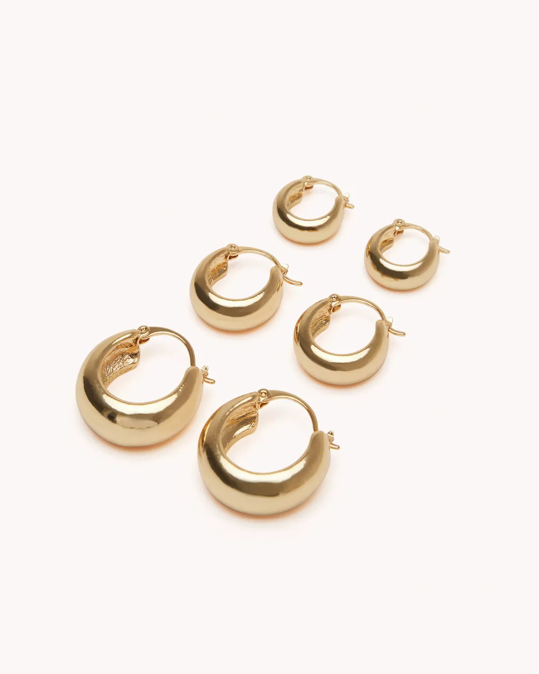 PALA GOLD PLATED EARRING 3PACK - GOLD PLATED 18K