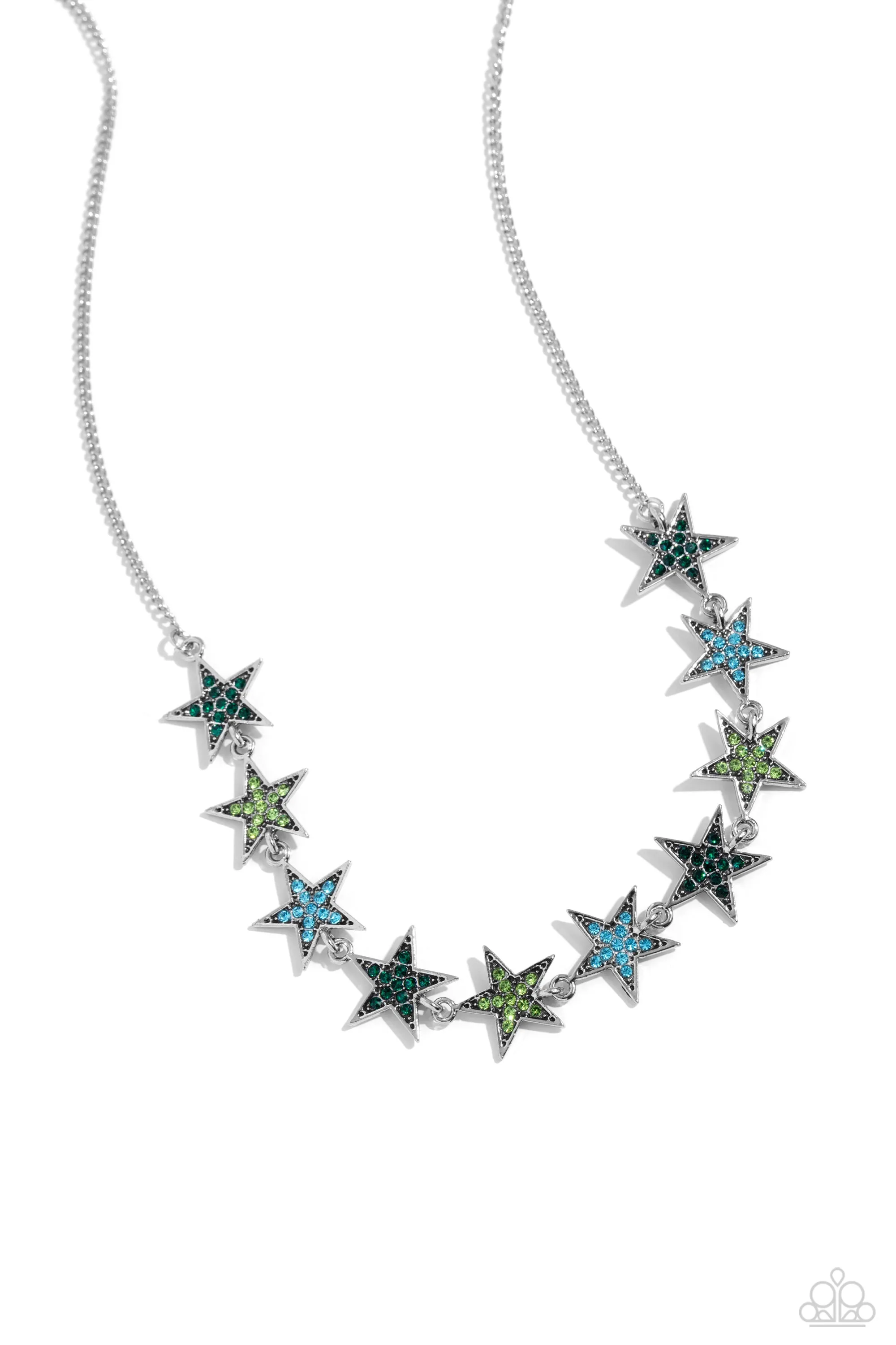 Paparazzi Star Quality Sensation Green Necklace & Earring Set