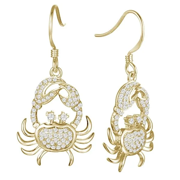 Pavé Crab Earrings