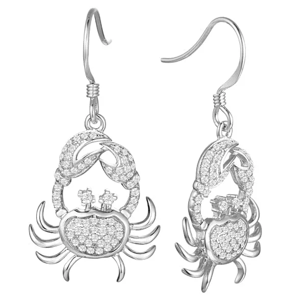 Pavé Crab Earrings