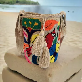 Peyton Large Handmade Punch-needle Wayuu Mochila Bag