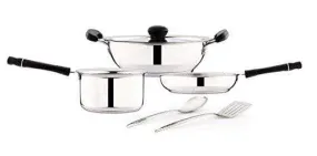 Pigeon Tri Ply Favourite Combo Set, 6-Pieces, Silver