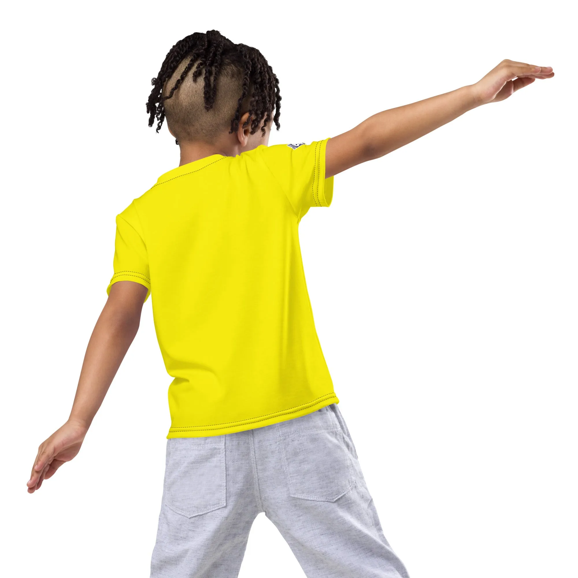 Playful Performance: Boy's Short Sleeve Classic Jiu-Jitsu Rash Guard - Golden Sun