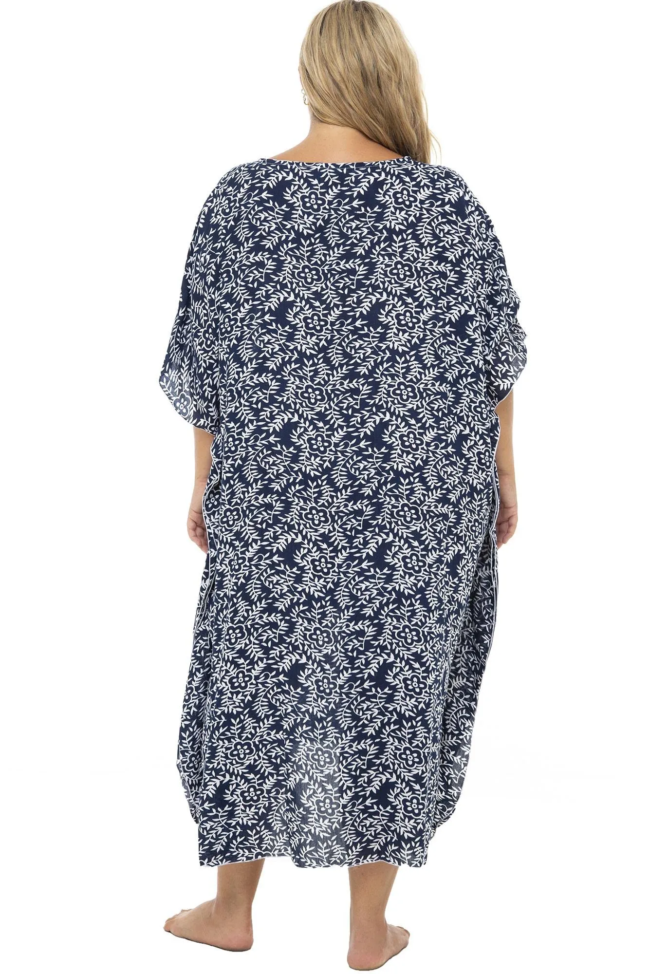 Plus Size Floral Maxi Flowy Tunic Cover Up