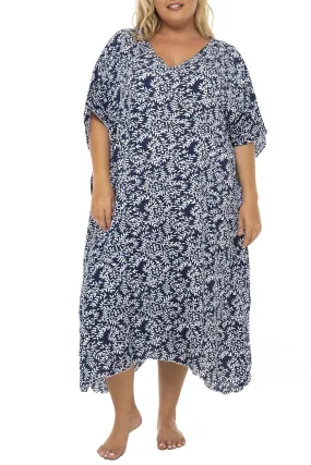 Plus Size Floral Maxi Flowy Tunic Cover Up