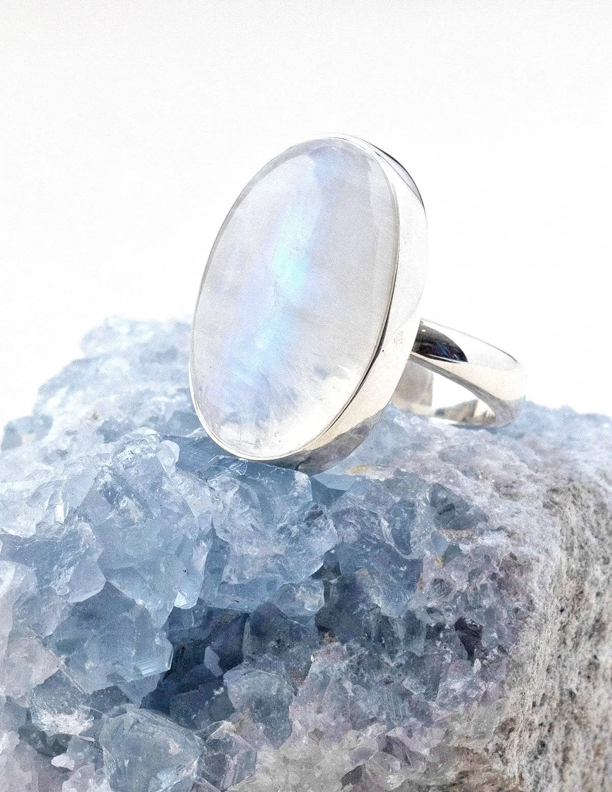 Rainbow Moonstone Ring - Adjustable