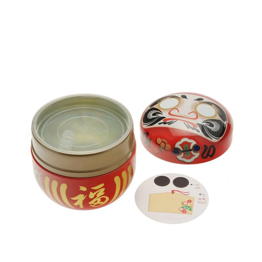 Red Daruma Tea Canister