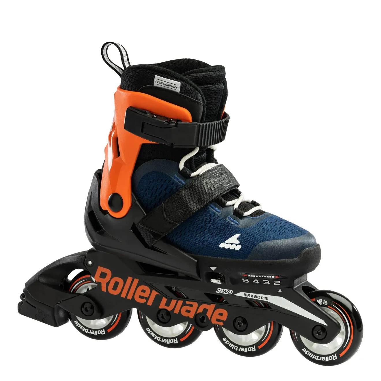 Rollerblade Microblade extendable skate for boys 07221900174 midnight blue orange