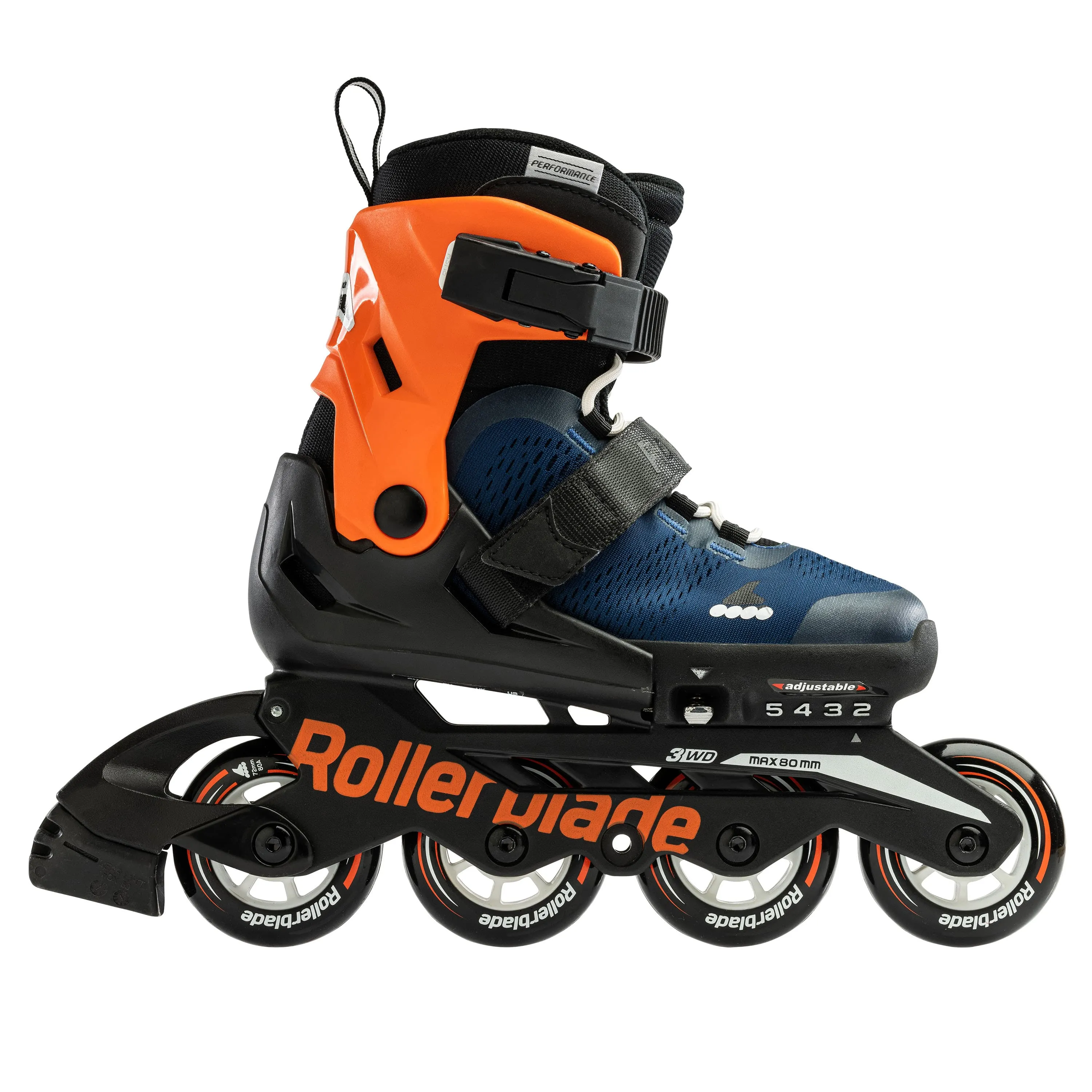 Rollerblade Microblade extendable skate for boys 07221900174 midnight blue orange