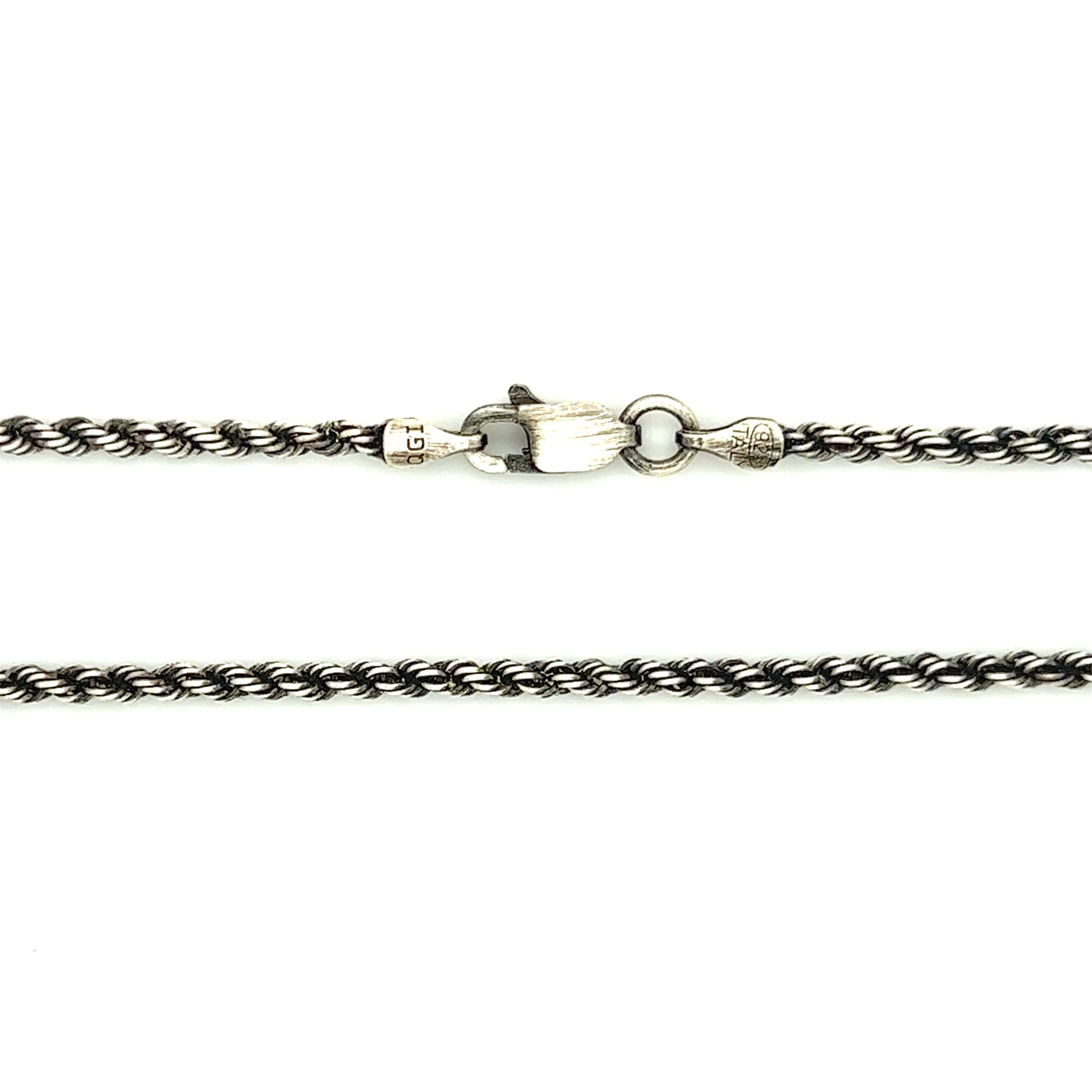 Rope Chain 2.3mm with Ruthenium-plated Finish in Sterling Silver