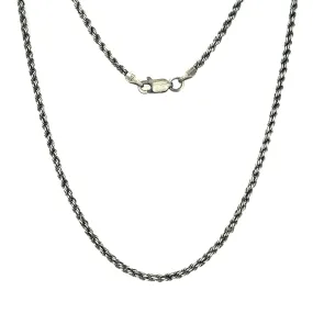 Rope Chain 2.3mm with Ruthenium-plated Finish in Sterling Silver