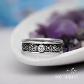 Sterling Silver Mens Dragon Promise Ring | Moonkist Designs