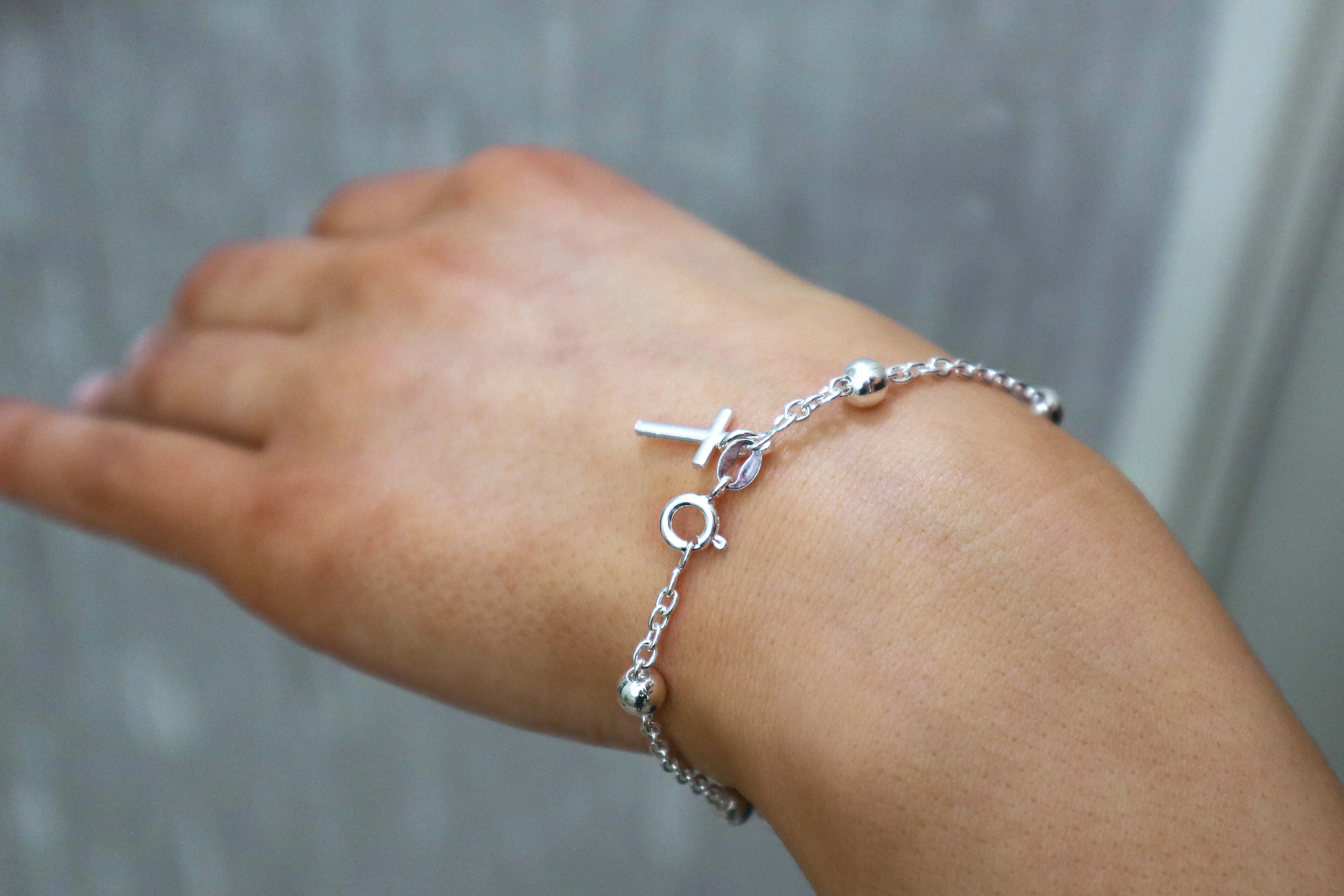 Sterling Silver Rosary Bracelet - 5mm