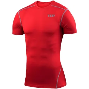 TCA Pro Performance Short Sleeve Mens Compression Top - Red