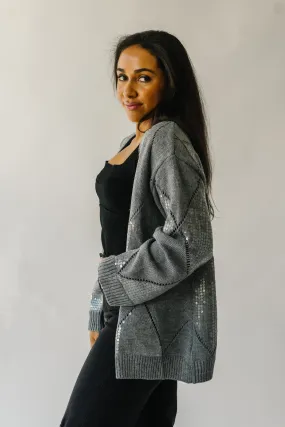 The Leander Long Sleeve V-Neck Cardigan in Grey