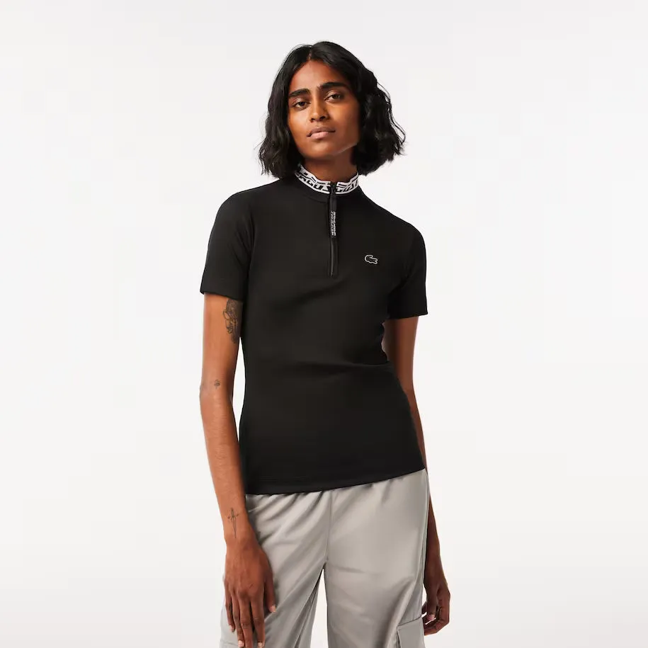 Women’s Lacoste Jacquard Zip Polo Shirt