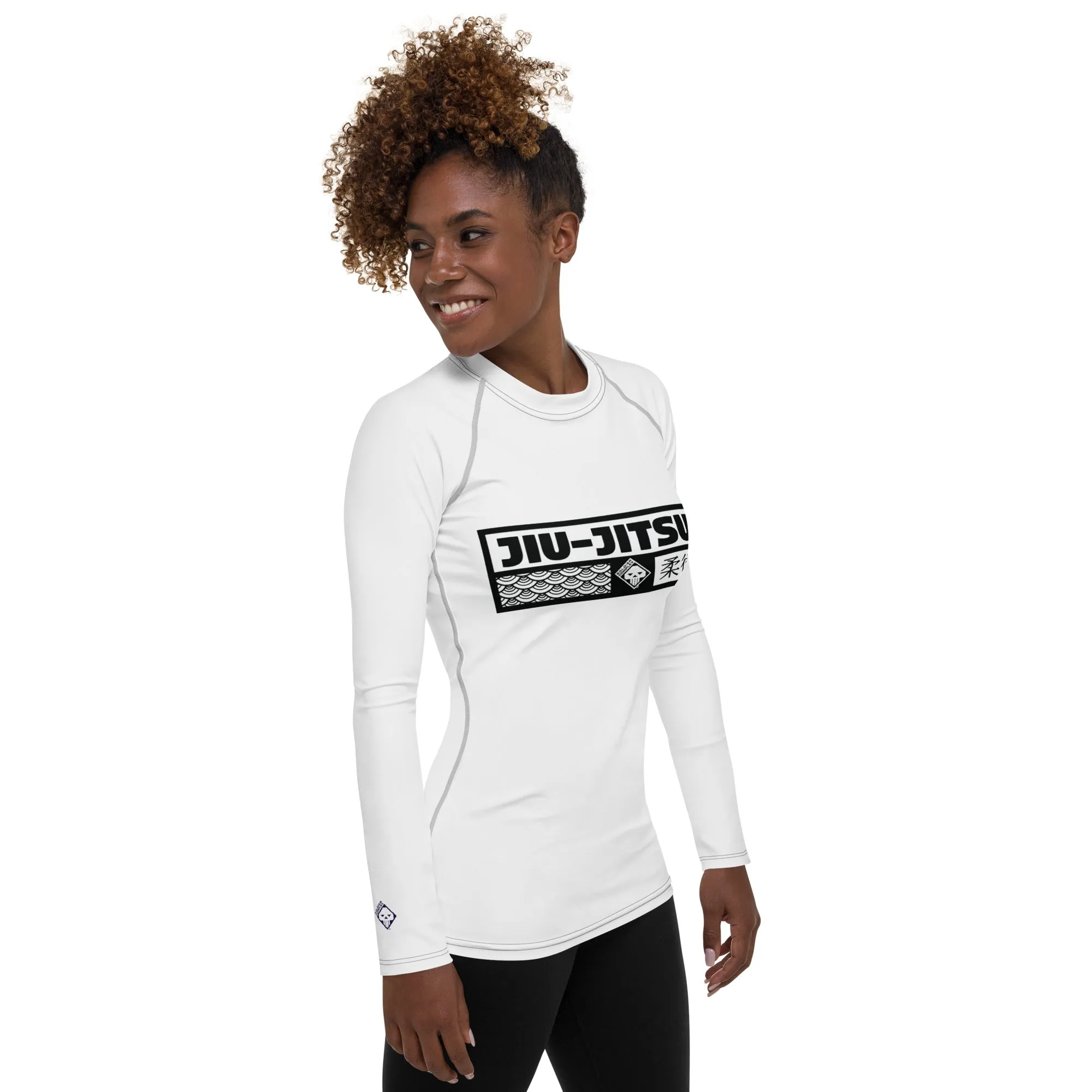 Womens Long Sleeve BJJ Rash Guard - Jiu-Jitsu 016 - Snow