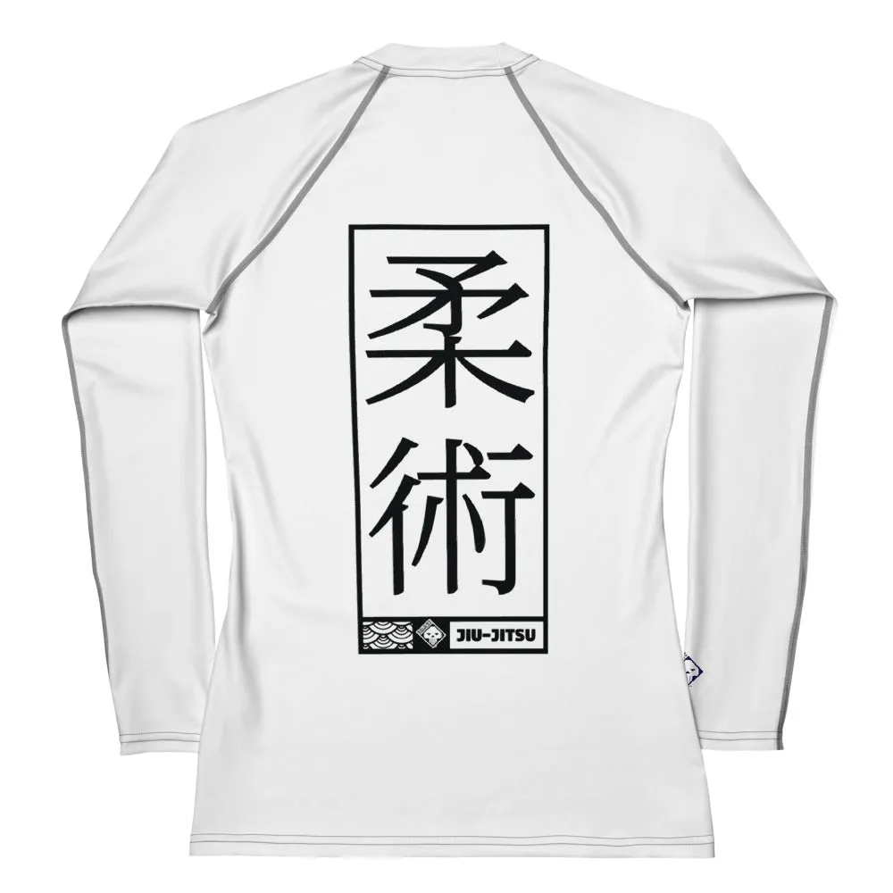 Womens Long Sleeve BJJ Rash Guard - Jiu-Jitsu 016 - Snow