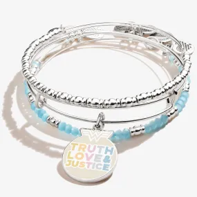 Wonder Woman 'Truth', 'Love' & 'Justice' Bracelets, Set of 3