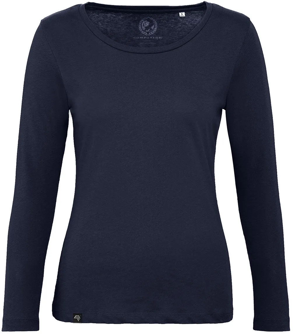 ― % ― BAC TW071/ ― Damen Bio-Baumwolle Longsleeve T-Shirt - Navy Blau [XS]